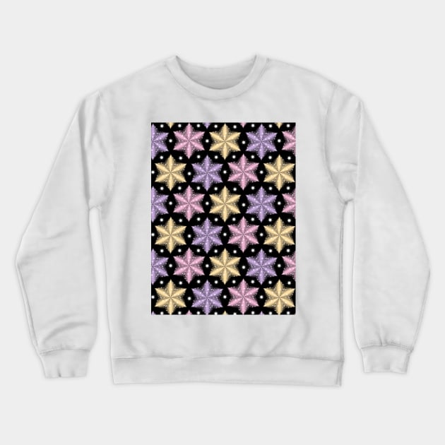 Sparkly Flowers Pattern Crewneck Sweatshirt by Designoholic